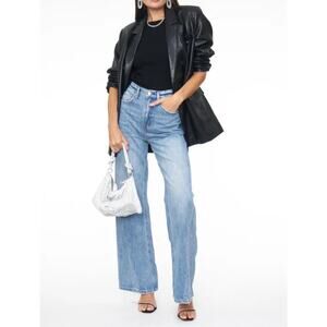 Pistola Women Faux Leather Double-Breasted Blazer